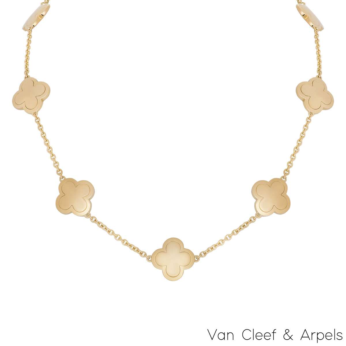 Niet meer geldig kijken Verrast zijn Van Cleef & Arpels Yellow Gold Alhambra Necklace | Rich Diamonds